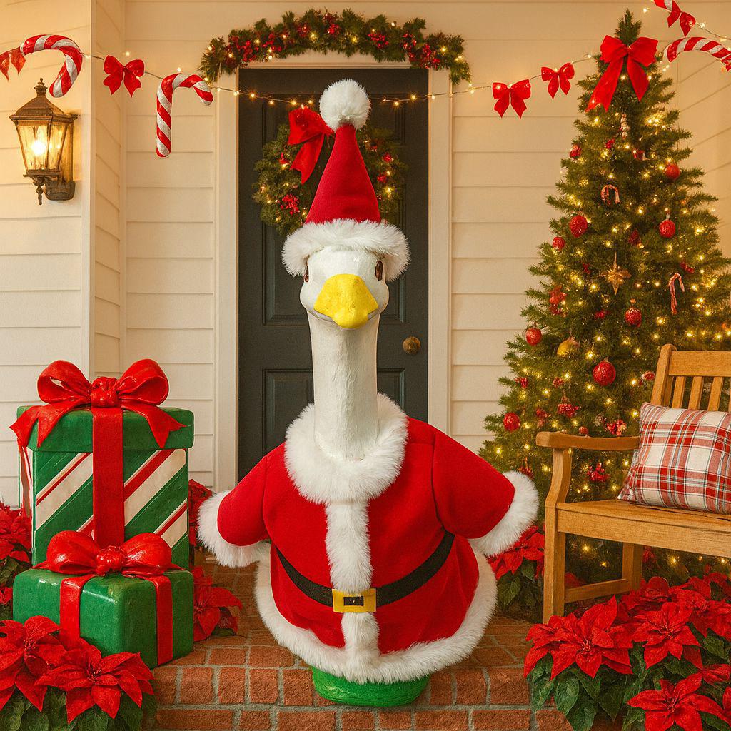 Outdoor Halloween and Christmas Goose-Clothing Santa Robe for Prank Decorations
