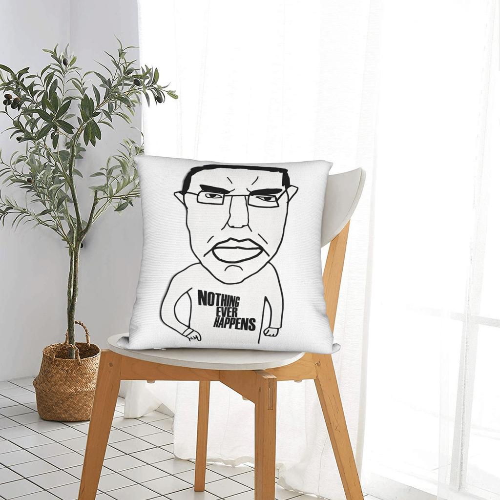 Nothing Ever Happens Funny Chudjak Meme Pillowcase Polyester Cushion Cover Decor  Throw Pillow Case Cover Home Square 18'