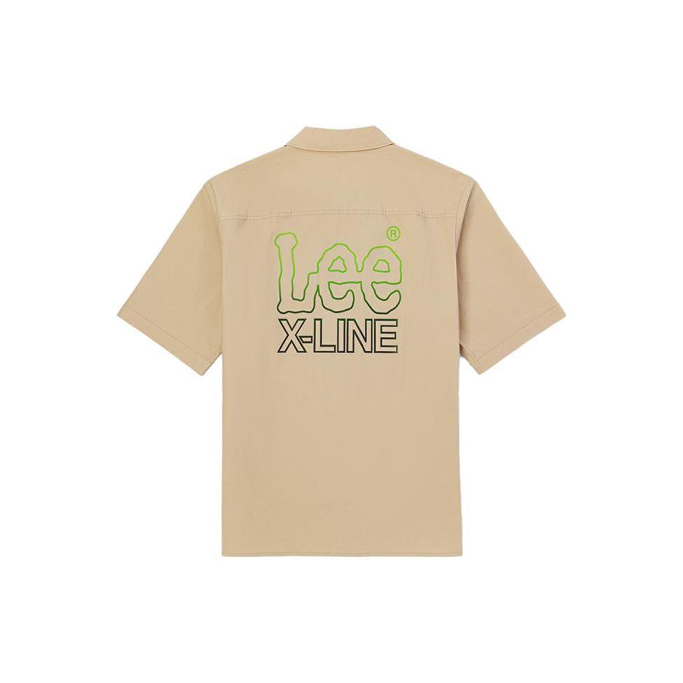 Lee Lee X Line Collaboration Series Brand Logo Letter Cuban Collar Loose Short Sleeve Shirt Men shirts LMT00002710031297W000