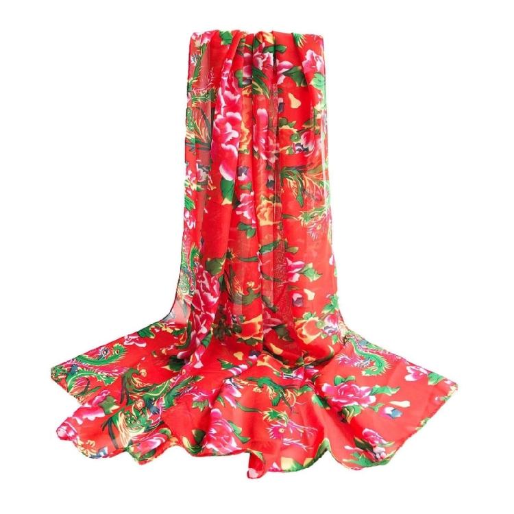 Elegant Scarf Shawl Unisex Floral Neckerchief Head Scarf Great for Outdoor 1