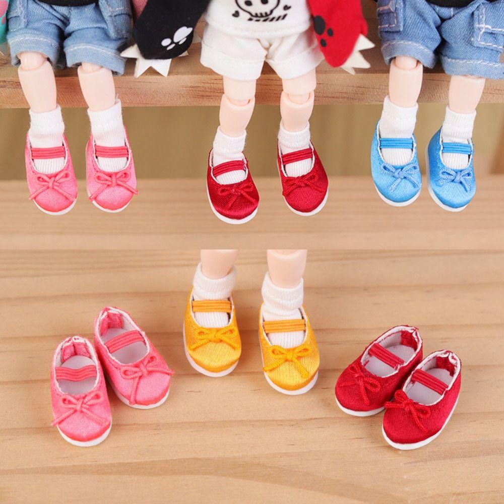

1 pair Multi-color OB11 Ballet shoes High Street Fashion 1/12 Bjd Casual Shoes DIY Doll Toy червоний