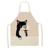 Ladies Men Home Cleaning Baking Cooking Tools Cooking Accessories Kitchen Aprons Linen Cats Wine Aprons