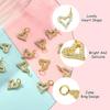 DanLingJewelry 20 Pcs Cubic Zirconia Brass Charms Heart Charms 18K Gold Plated Charms for Jewelry Making Choker Tiny Dangle