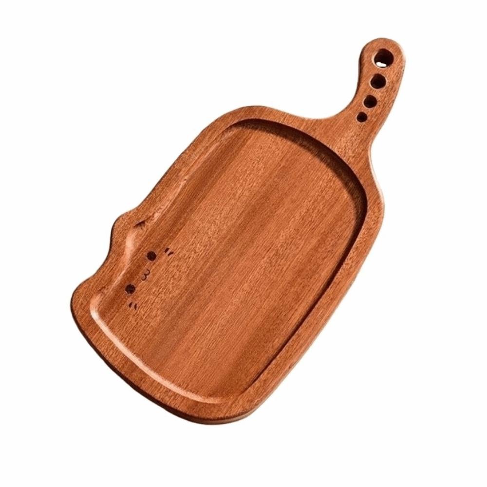 Solid Wood Ebony Wood Cutting Board Thickened Kitty Shape Steak Tray Fruit Chopping Board Kitchen