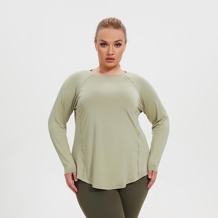 Women's Quick-Dry Long Sleeve Yoga & Running T-Shirt: Slimming, Breathable, Hip-Covering, New Style, Beautiful Back Design.