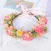 Flower Hairband Garland Colorful Flower Wreath Simulated Flower Wreath Hairband Girls Outdoor Beach Photography Hair Accessories