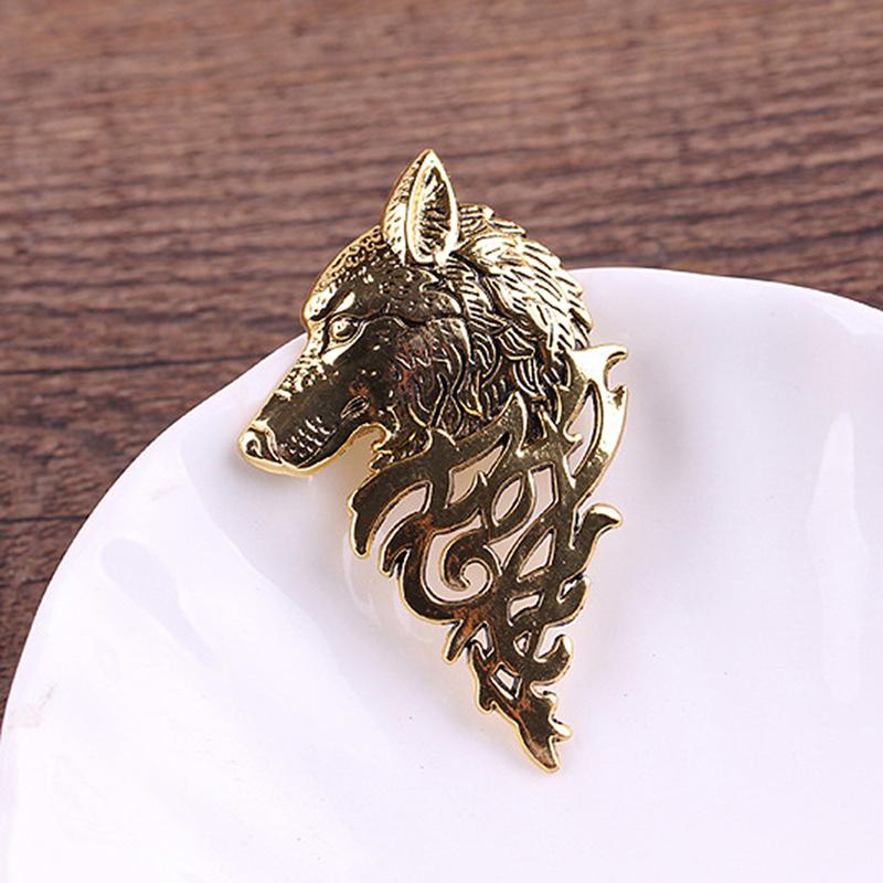 1Pc Vintage Wolf Knight Brooch Jewelry Unisex Collar Pin Buckle Collection