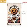 1pc Halloween Pumpkin Hot Air Balloon Metal Sign, Spooky Season Tin Painting, 8x12 Inch 2D Wall Decor