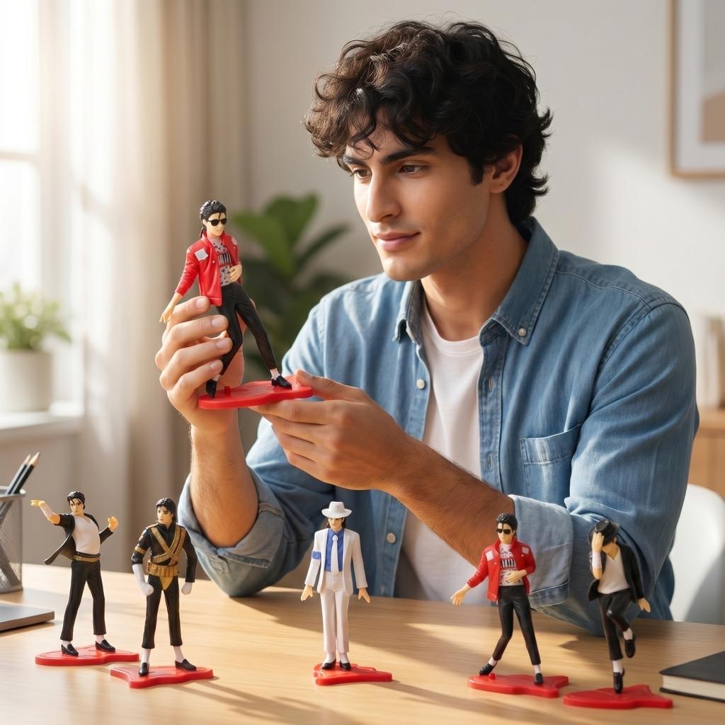 Set of 6 Male and Female Figurine Models Standing On Display Bases Collectible Action Figures for Desk Shelf Decoration and Toy Collection