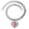 New European and American Hip Hop Heart Breaking Diamond Alloy Pendant Trendy Hip Hop Cuban Chain Necklace Men's Necklace