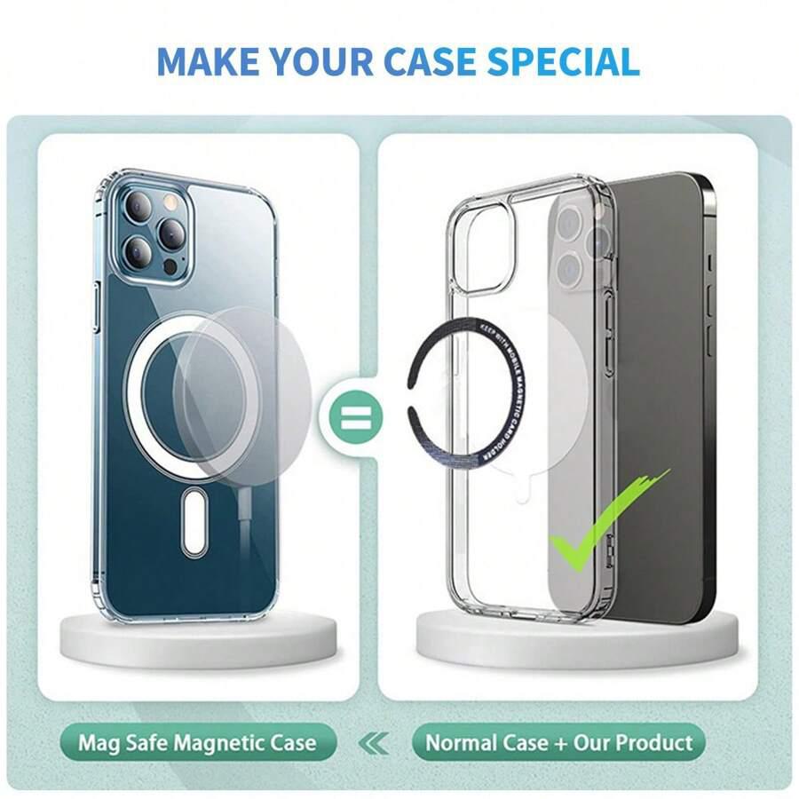 Magnetic Metal Plate Ring Wireless Charger Iron Sheet Sticker Car Phone Holder Compatible With All Phone Magnet Sheet