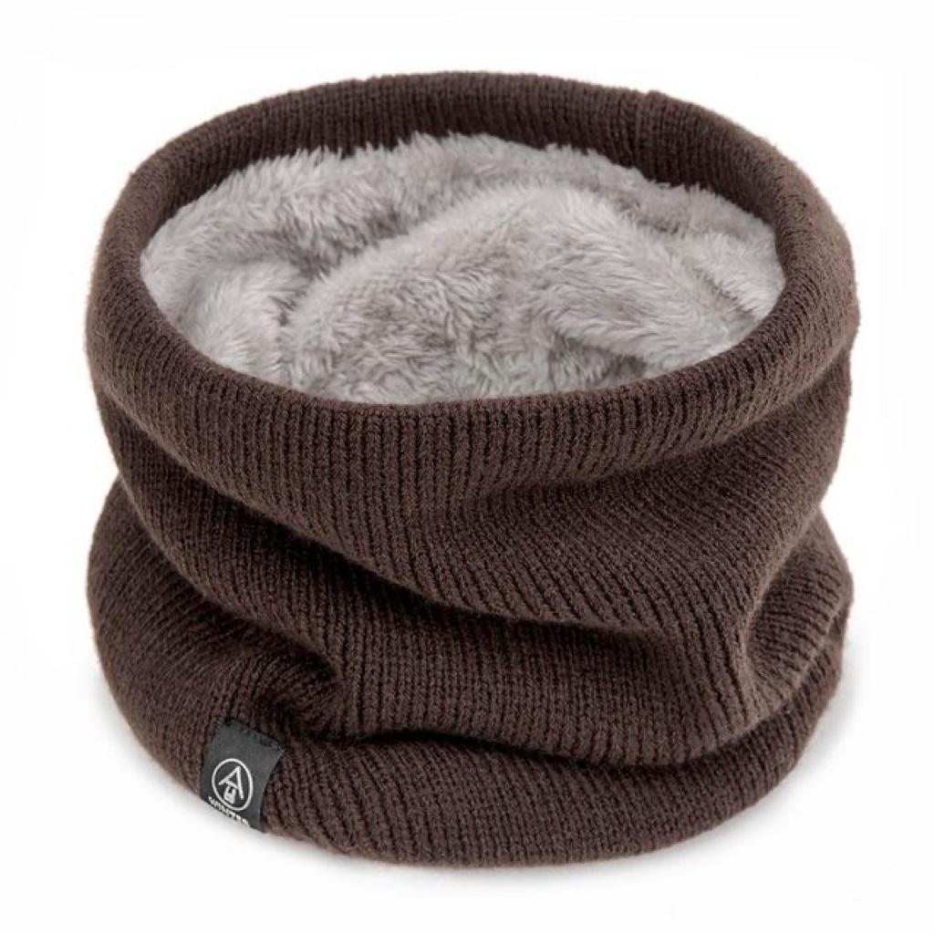 Solider Winter-Plüsch-Schalldämpfer aus Wollstrick für Frauen, Fleece-Ring, Bandana-Schal, Halswärmer, Buff, dickes Kaschmir-Stirnband, Skimaske