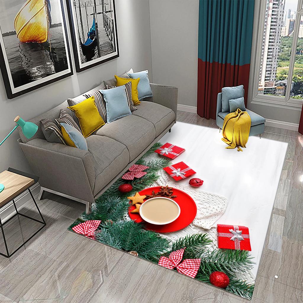 Christmas Cookies Carpet Gingerbread Man Rug Dessert Printed Rectangle Area Rugs Yoga Mats Bedroom Living Room Decor Door Mat