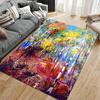 Colorful Abstract Forest Pattern Carpet with Vibrant Artistic Design Suitable for use as an anti-slip for living room bedroom sofas