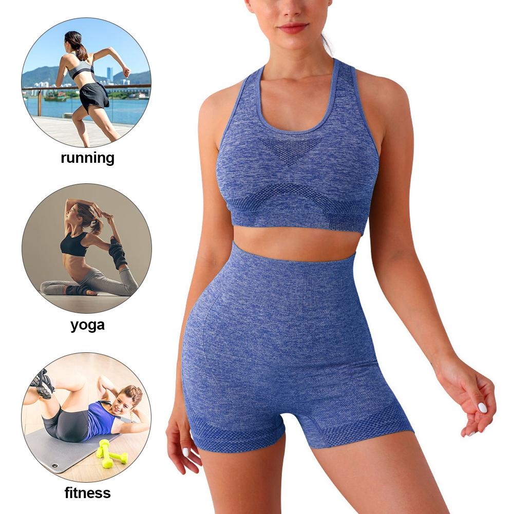 Yoga Set Women Tracksuit Gym Set Workout Clothes for Women Seamless Leggings Sports Bra Suit Female Clothing High Waist Shorts