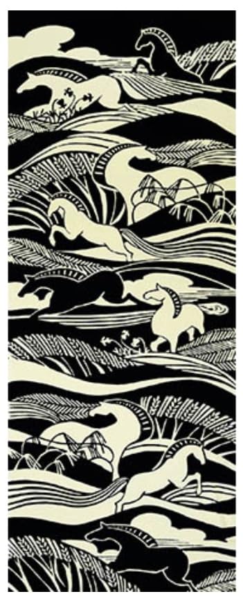 Todaya Shoten Rienzome Tenugui Hayateuma 1212 (hand towel) (gale horse) белый