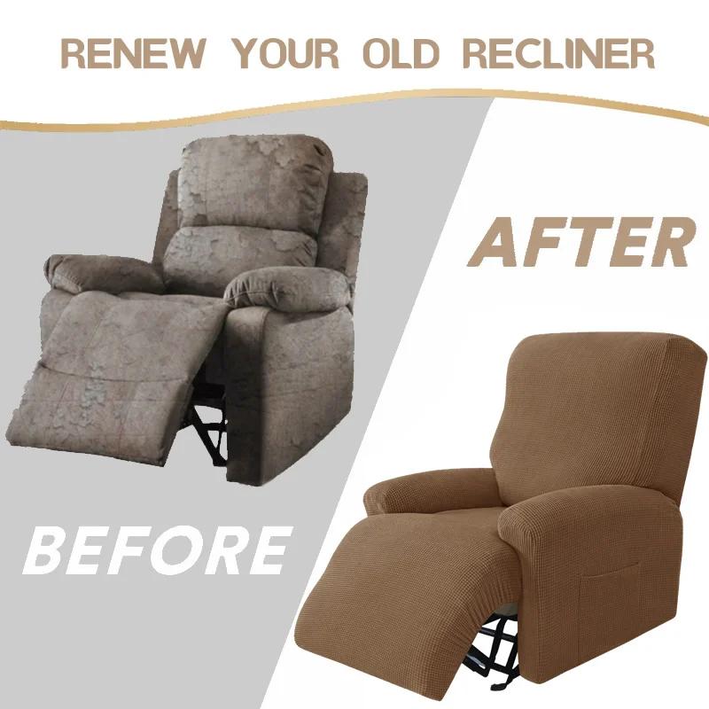 Split Style Recliner Cover Relax Polar Fleece All-inclusive  Chair Cover Lounger Couch Sofa Slipcovers Armchair Covers
