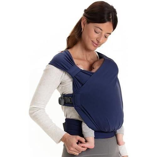 Porte Bébé Boba Bliss - Hybride et 2 en 1 - Écharpe de Portage Bébé Sans Nœud - Bleu