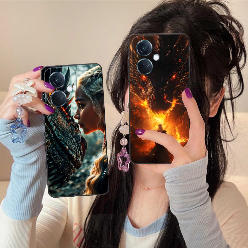Dragon Queen Matte TPU Mobile Phone Case for OPPO Reno 14 13 12 11 10 9 8 7 6 5 F T Pro 5G Colorful Printing Cover