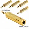 5Pcs 3.5mm 6.35mm Stereo Mono Plug To 3.5mm 6.5mm Audio Jack Connector Adapter Converter for Speaker