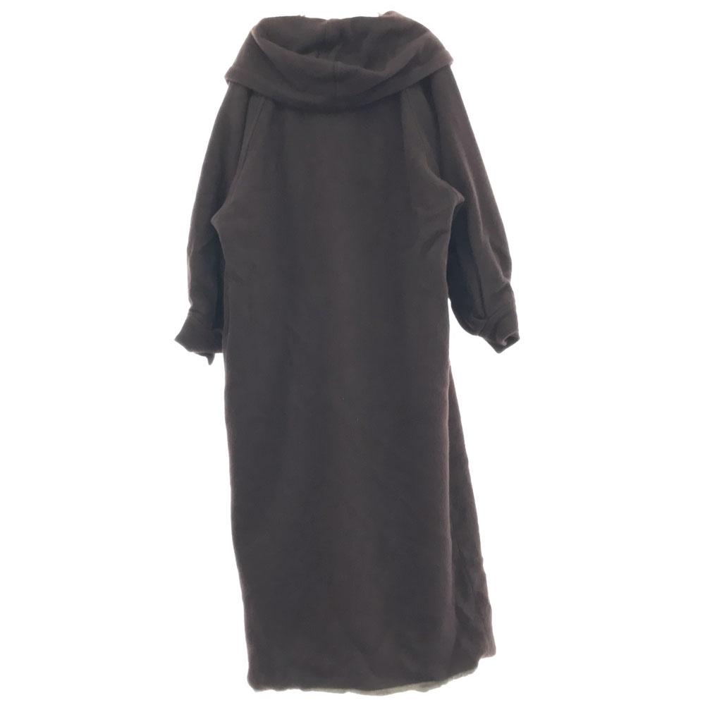 FILL THE BILL Made In Japan Wool Blend Hooded Long Coat 1 Brown Women Used