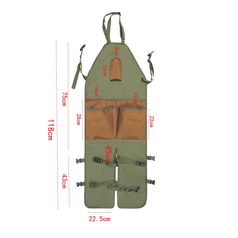 Durable Oxford Material Gardening Apron Knee Length Protection With Big Pockets Stay Clean And Organized While Pruning Planting