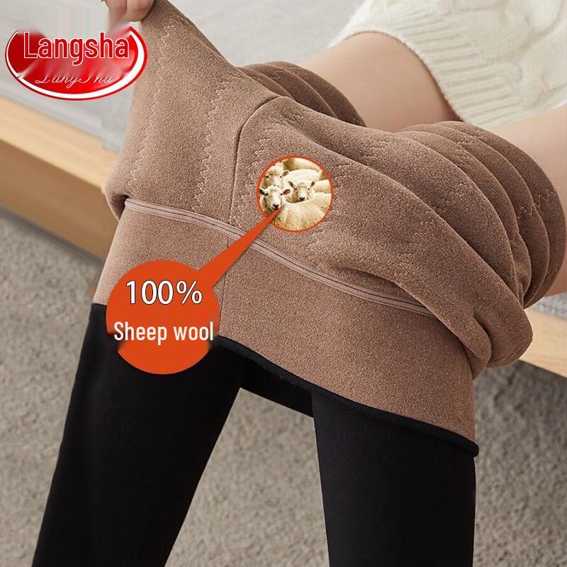Langsha Women's High-Waist Thickened Wool Thermal Leggings