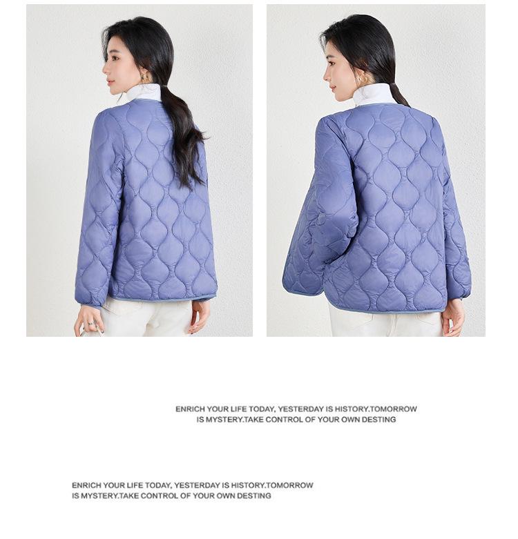 Women's Cotton V-Neck Jacket: Warm, Long-Sleeve Base Layer for Autumn/Winter, Socialite Style, Versatile Outerwear.
