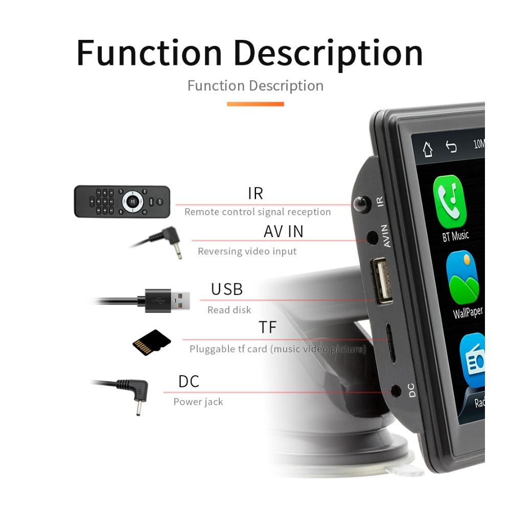Universal 7 Zoll Multimedia Player Drahtlose CarPlay Android Auto Auto Radio intelligente systeme GPS Für Auto Display