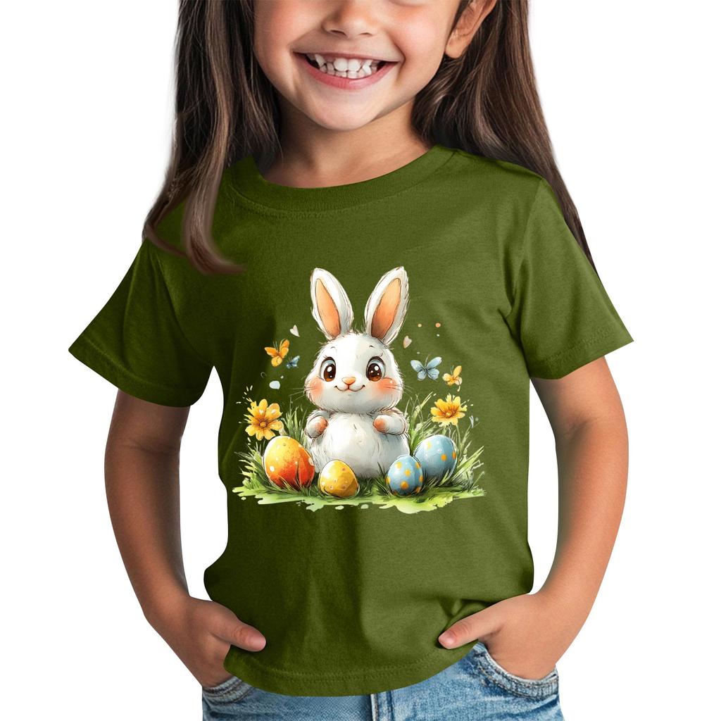 Småbarnsflicka Pojke T-shirts Barn Topp Pojkar Och Flickor Tryckt Kortärmad T-shirt 2-12 År