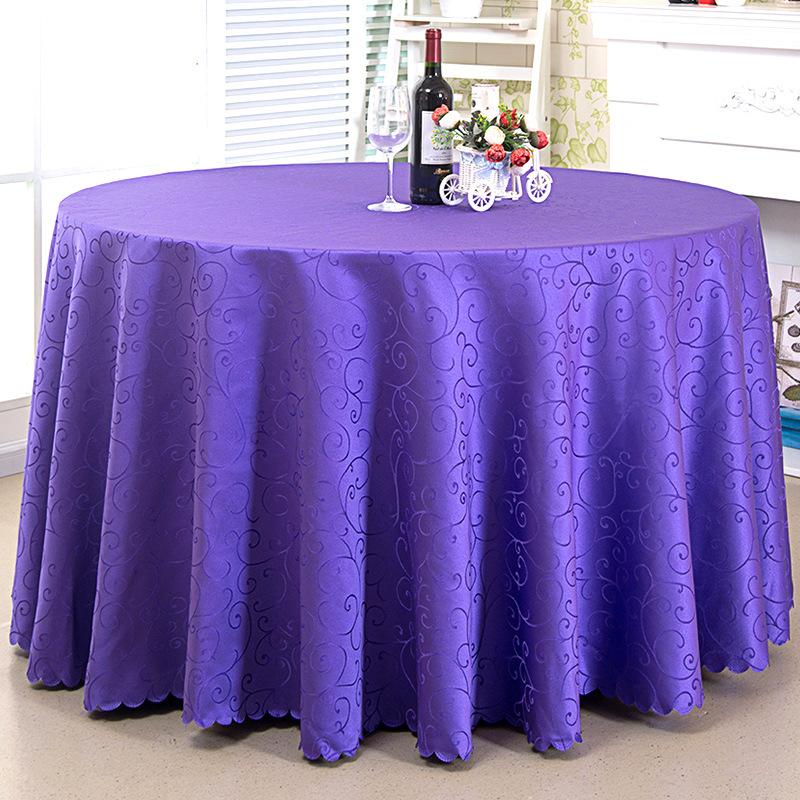 Polyester Jacquard Tablecloth Hotel Wedding Banquet Party Decoration Round White dustproof Table Covers for table Home Decor