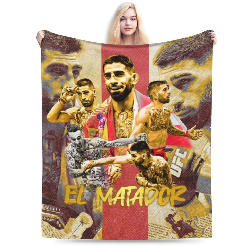 Ilia Topuria Lucha Libre Luchador Cosas Mantas Forro Polar Ultra Suave Mantas de Tiro Colcha Cómoda