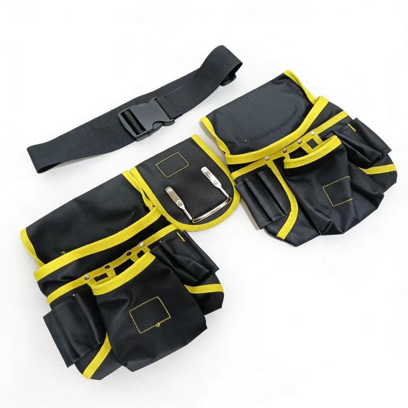 Heavy Duty Oxford Tool Belt With Multiple Functional Pockets Adjustable Waist Strap For Carpenters Home Repair Work
