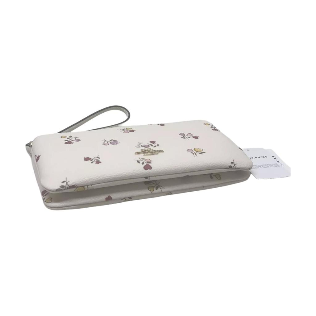 New COACH Double Zip Wallet Coated Canvas Wallet Women's Gold And Chalk Multicolor CW969-IMCAH