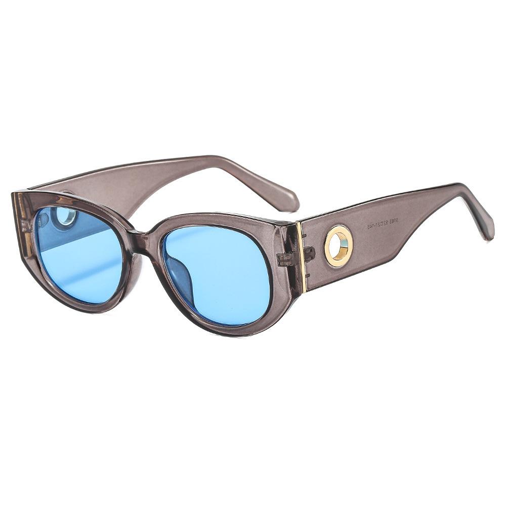 New European and American Fashion Oval Frame Thick Leg Sunglasses Personalized Trend Versatile Street Shot UV Protection Sunglasses