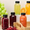6pcs Reusable Transparent Plastic Juice Bottles with Lids, For Beverages, Smoothies, Milkshakes, Fridge Storage Containers
