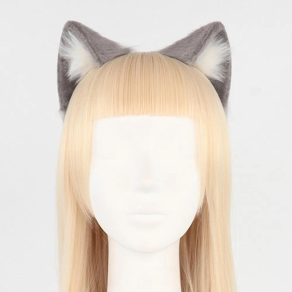 Gothic Lolita Cosplay Headband Carnival Halloween Hair Accessories Animal Cat Ears Headband Artificial Furry Gothic Headband