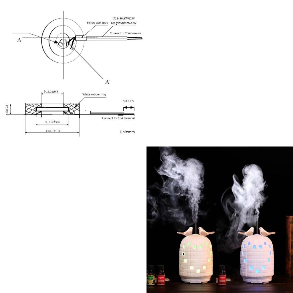 16mm 3MHZ Ultrasonic Humidifier Film Plate Ceramic Atomizer Mist Maker Piezoelectric Transducer Humidifier Accessories CN
