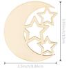 10pcs Wooden Moon and Star, Eid Decorations, Gurbani Festival Decorations, Wooden Gift Packaging Tags, DIY Crafts, Handicrafts