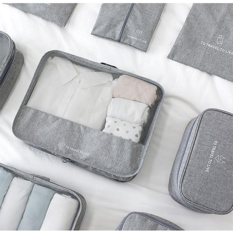 7-teiliges Reise-Aufbewahrungs-Organizer-Set Wasserdichte Packwürfel für Gepäck Kleidung Unterwäsche Schuhe Tasche für Reise Geschäftsreise