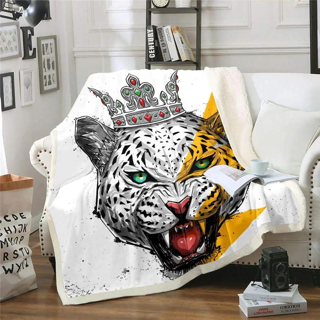 Queen'S Crown Flange Fleece Blanket Living Room Bedroom Decorative Blanket