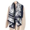 New Retro Printing 130CM Large Square Scarf Women's Sunscreen Beard Removal Scarf Air Conditioner Shawl Dual-purpose