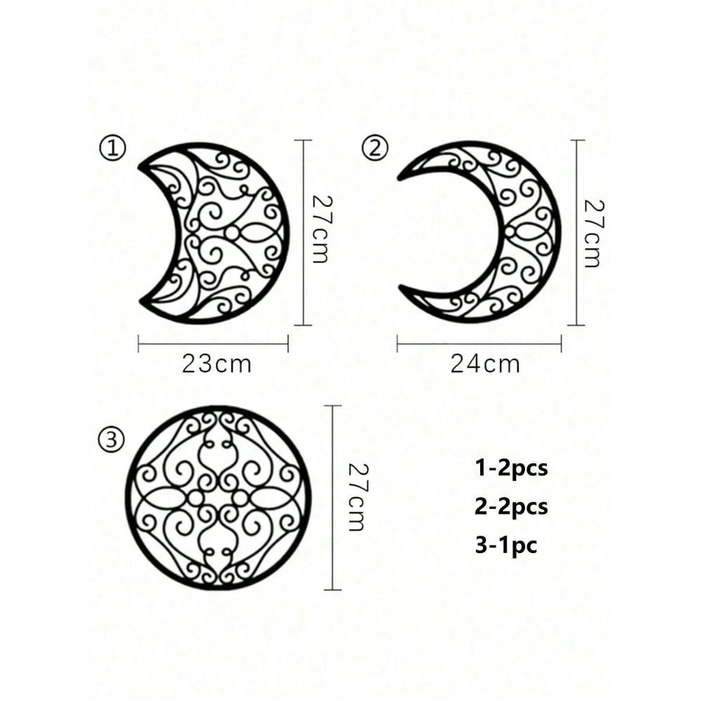 Crescent Moon Wall Art Set Rustproof Islamic Metal Wall Hangings