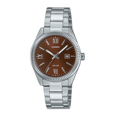 Standard Analog Edelstahl Braun Zifferblatt Quarz LTP-1302DD-5AV Damenuhr