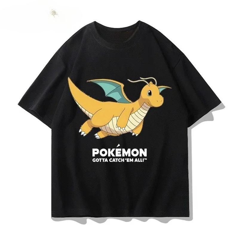 Unisex Cute Pikachu Pokémon T-Shirt Summer Y2K Harajuku Style Loose Casual Short Sleeve Street Wear Top for All Ages