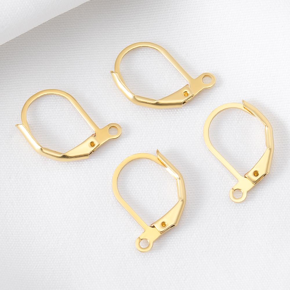 

50pcs/lot 13x10mm Multicolor French Lever Earring Hooks Wire Settings Base Brass Hoops Earrings for DIY Jewelry Making Wholesale 50pcs латунный