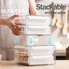 32 Eggs Holder for Refrigerator, Egg Storage Container Organizer Bins with Handles, Stackable Clear Plastic Egg Holder(2 Layer)