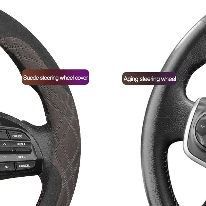 Car Steering Wheel Cover Wrap for Ford Mondeo Focus Escort Fiesta Explorer Taurus Escape O D Type Steering-Wheel