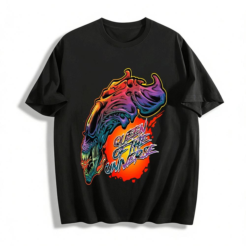

Alien Queen Of The Universe Graphic Cool Casual Tee Shirt Pure cotton T-shirt XXS