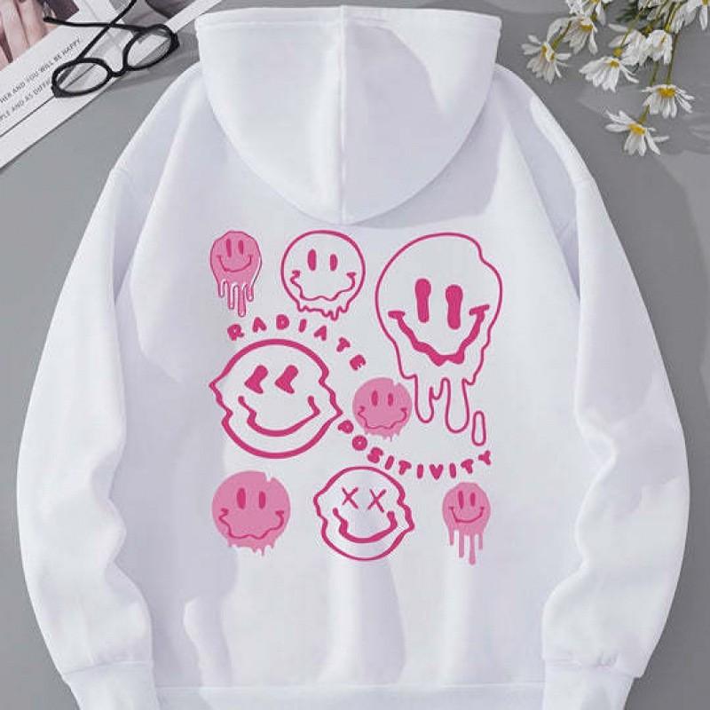 Oversized Hooded Sweatshirt Women Men Long Sleeve Fleece Lined Casual Streetwear With Letter Print